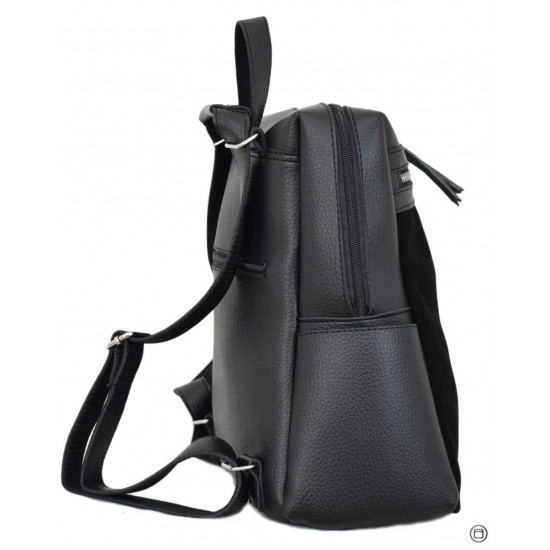 Жіноча сумка-рюкзак LUCHERINO 656 чорний  замш
