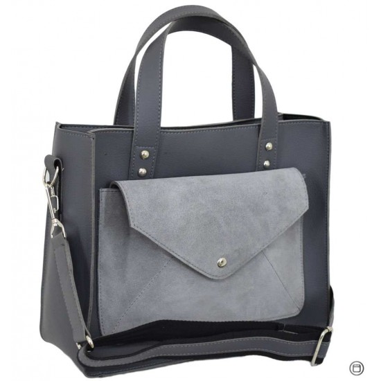 Жіноча модельна сумка LUCHERINO 630 сірий + замш