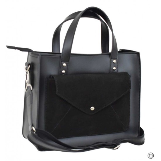 Жіноча модельна сумка LUCHERINO 630 чорний + замш