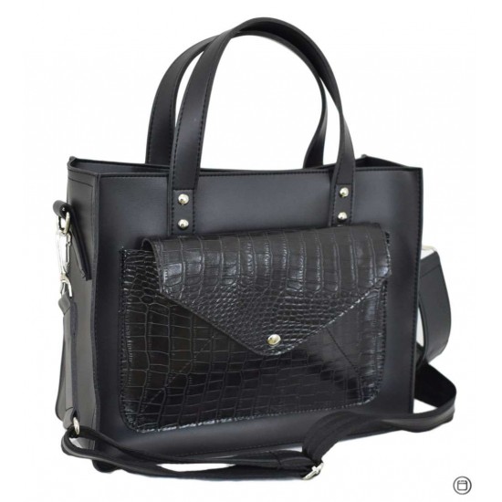 Жіноча модельна сумка LUCHERINO 630 чорний крокодил