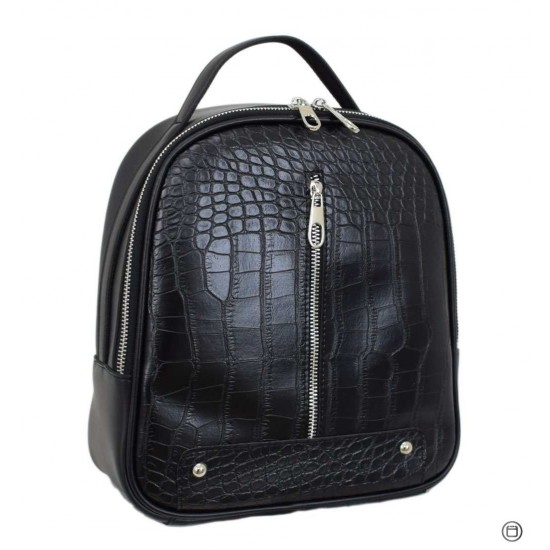 Жіночий рюкзак LUCHERINO 664 чорний крокодил