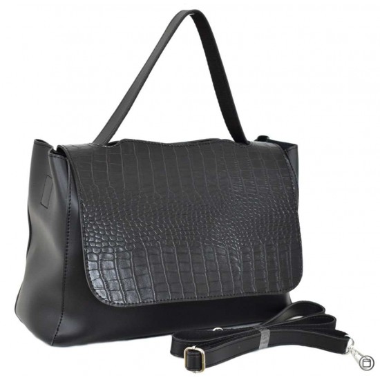 Женская модельная сумка LUCHERINO 668 черный крокодил