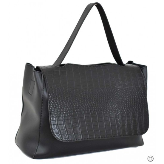 Жіноча модельна сумка LUCHERINO 668 чорний крокодил