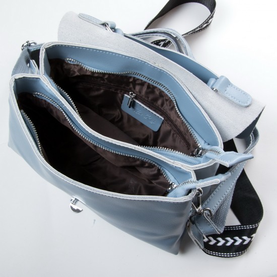 Жіноча сумочка з натуральної шкіри ALEX RAI 9713 блакитний