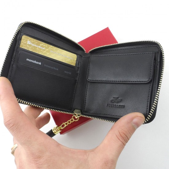 Женский кошелек из натуральной кожи LARGONI 7700 черный