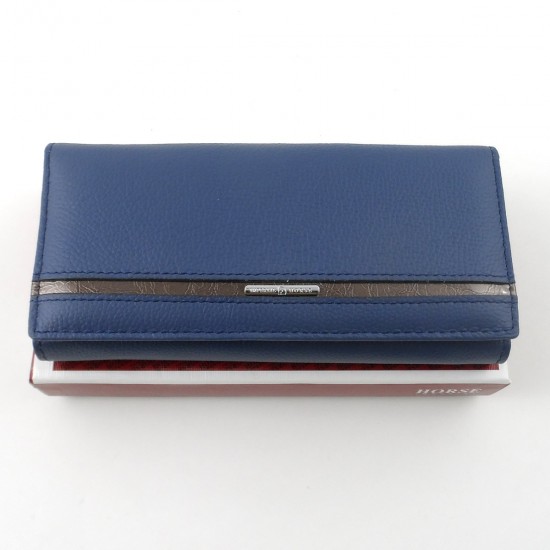 Жіночий гаманець з натуральної шкіри LARGONI 2002 синій