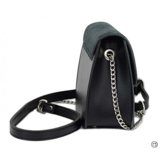 Жіноча сумочка LUCHERINO 650 чорний + сірий замш