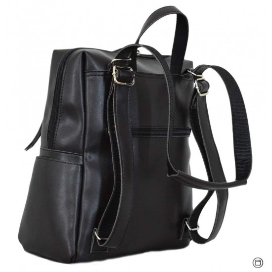 Жіноча сумка-рюкзак LUCHERINO 656 чорний глянець