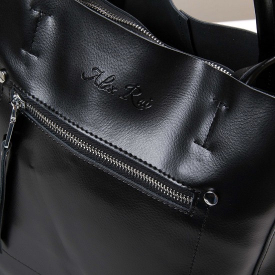 Женская сумка из натуральной кожи ALEX RAI 35-8773 черный