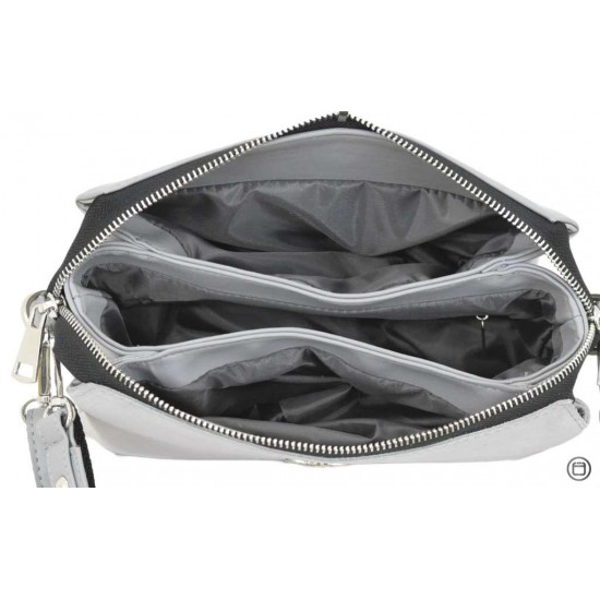 Женская сумочка на три отделения LUCHERINO 644 серый замш