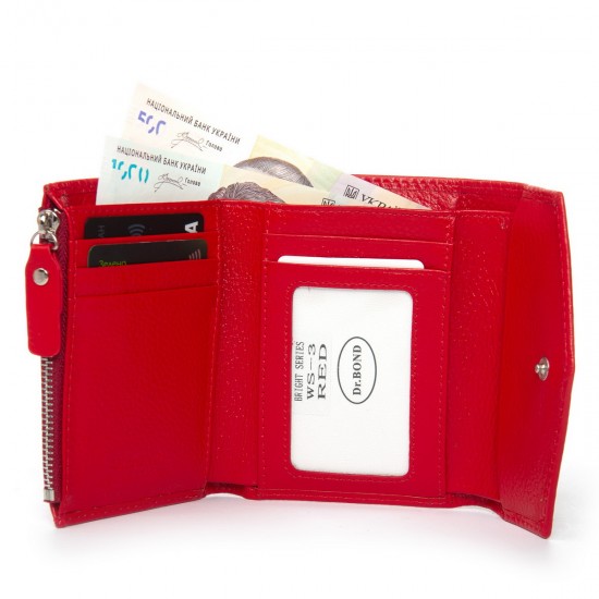 Женский кожаный кошелек dr.Bond Classic WS-3 красный Женский кожаный кошелек dr.Bond Classic WS-3 красный