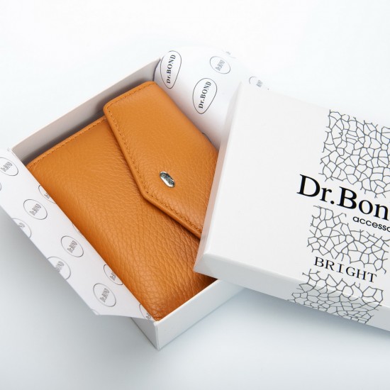 Женский кожаный кошелек dr.Bond Classic WS-3 желтый Женский кожаный кошелек dr.Bond Classic WS-3 желтый