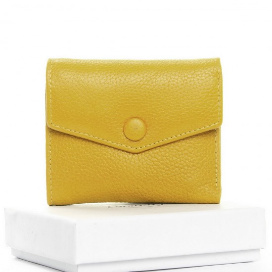 Жіночий шкіряний гаманець dr.Bond Classic WS-20 жовтий