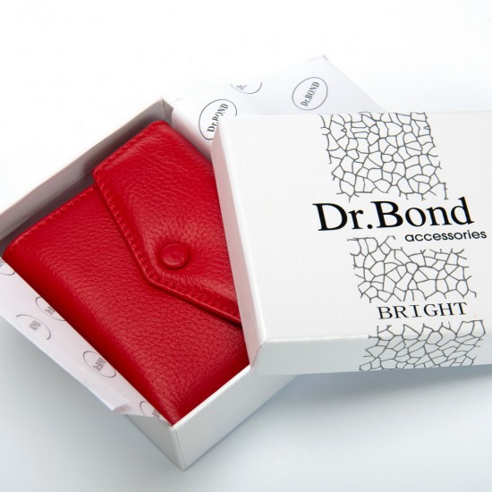 Женский кожаный кошелек dr.Bond Classic WS-20 красный