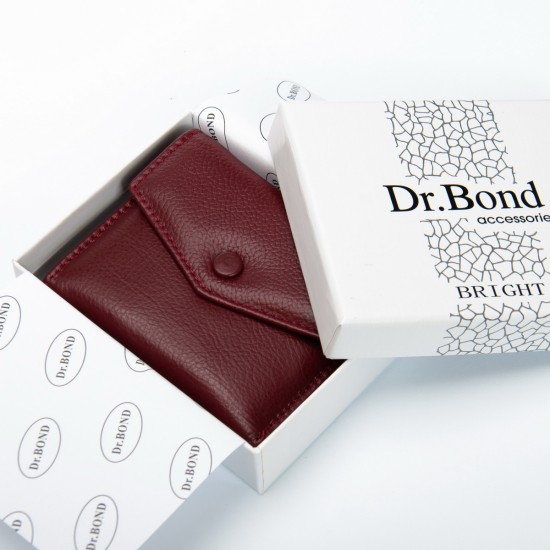 Женский кожаный кошелек dr.Bond Classic WS-20 бордовый Женский кожаный кошелек dr.Bond Classic WS-20 бордовый