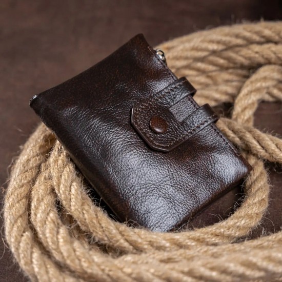 Мужской кошелек из натуральной кожи Vintage 14602 коричневый
