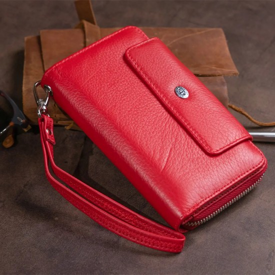 Жіночий гаманець з натуральної шкіри ST Leather 19343 червоний