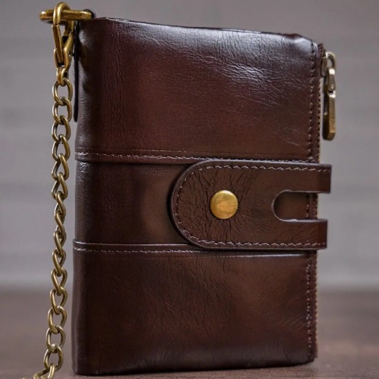 Мужской кошелек из натуральной кожи Vintage 14682 коричневый