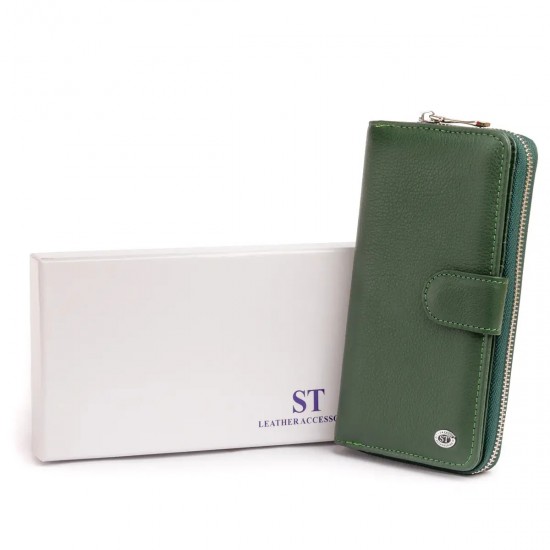 Жіночий гаманець із натуральної шкіри ST Leather 19304 зелений