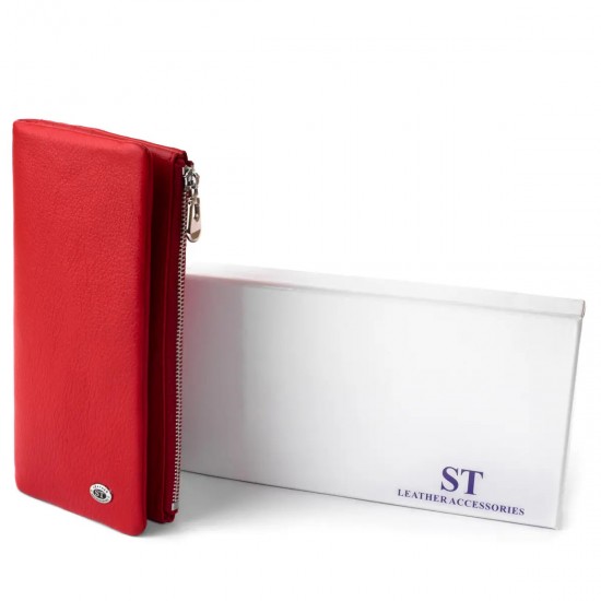 Жіночий гаманець із натуральної шкіри ST Leather 19202 червоний
