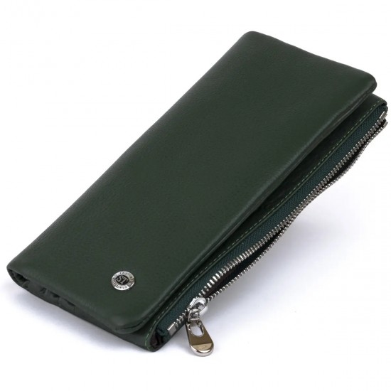 Жіночий гаманець із натуральної шкіри ST Leather 19207 зелений