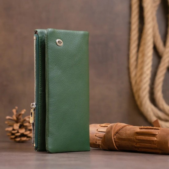 Жіночий гаманець із натуральної шкіри ST Leather 19207 зелений