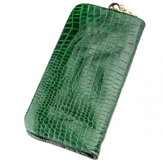 Жіночий гаманець із натуральної шкіри Guxilai 18962 зелений
