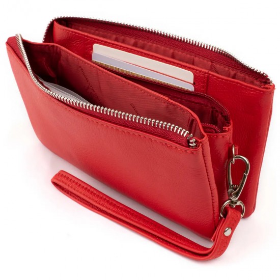 Жіночий гаманець-клатч з натуральної шкіри ST Leather 19251 червоний