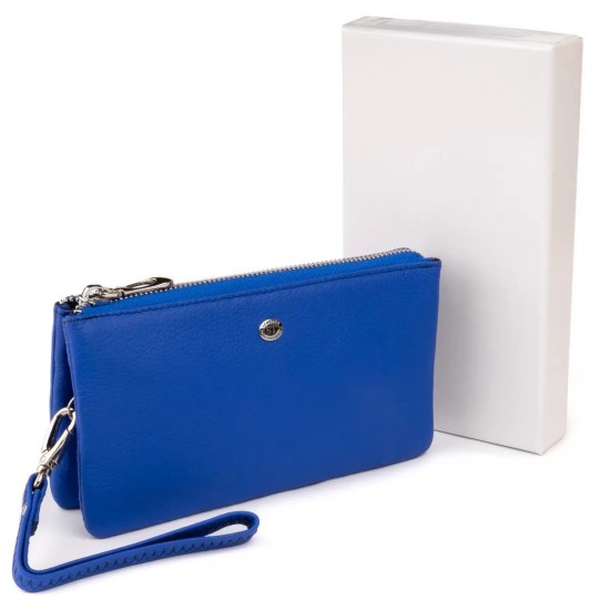 Жіночий гаманець-клатч з натуральної шкіри ST Leather 19252 синій