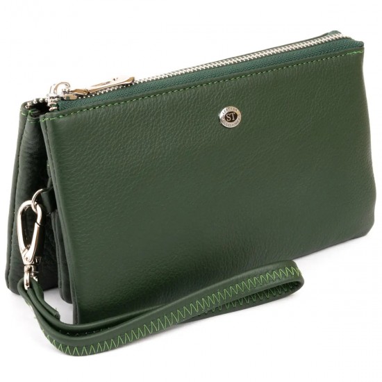Женский кошелек-клатч из натуральной кожи ST Leather 19253 зеленый
