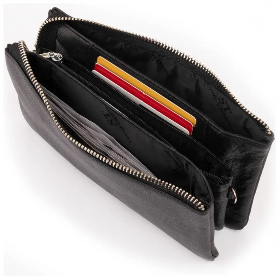 Жіночий гаманець-клатч з натуральної шкіри ST Leather 19246 чорний
