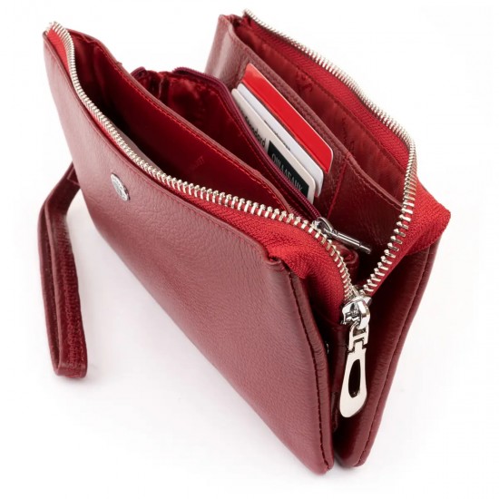Жіночий гаманець-клатч з натуральної шкіри ST Leather 19249 бордовий