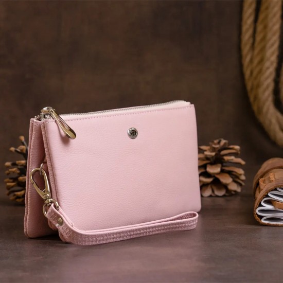 Женский кошелек-клатч из натуральной кожи ST Leather 19250 розовый