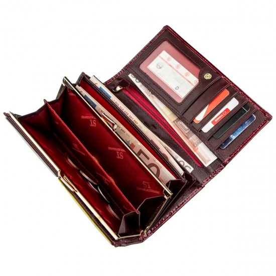 Жіночий гаманець із натуральної шкіри ST Leather 18904 бордовий