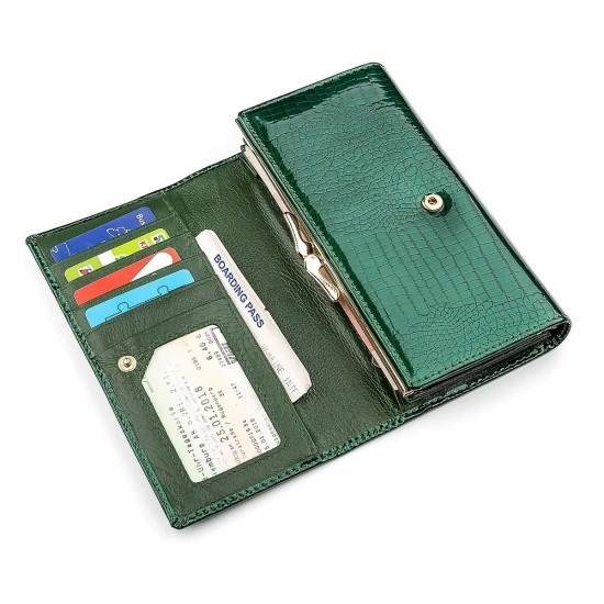 Жіночий гаманець із натуральної шкіри ST Leather 18428 (S8001A) зелений