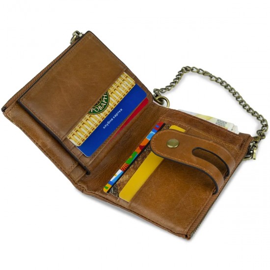 Мужской кошелек из натуральной кожи Vintage 14681 светло-коричневый