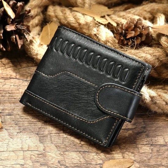 Мужской кошелек из натуральной кожи Vintage 20234 черный