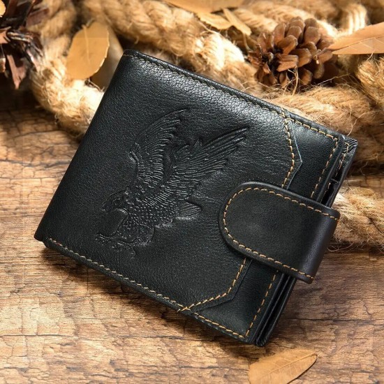 Чоловічий гаманець із натуральної шкіри Vintage 20232 чорний