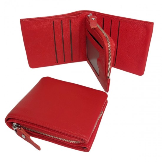 Жіночий гаманець з натуральної шкіри на магнітах LARGONI 0066-1 червоний