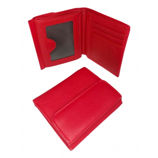 Жіночий гаманець з натуральної шкіри на магнітах LARGONI 4459 червоний