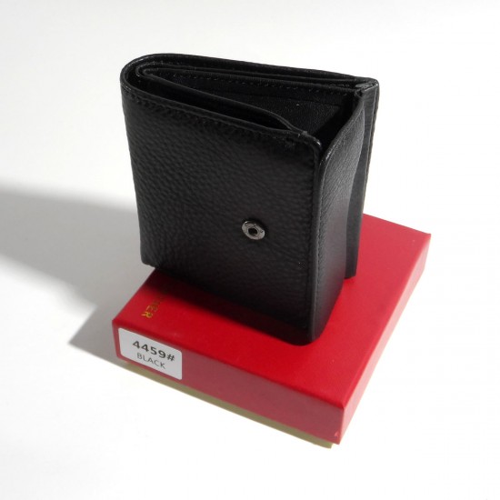 Жіночий гаманець з натуральної шкіри на магнітах LARGONI 4459 чорний