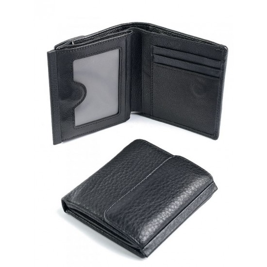 Жіночий гаманець з натуральної шкіри на магнітах LARGONI 4459 чорний