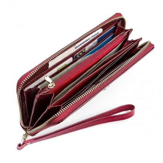 Жіночий гаманець з натуральної шкіри ST Leather 18400 (S4001A) бордовий