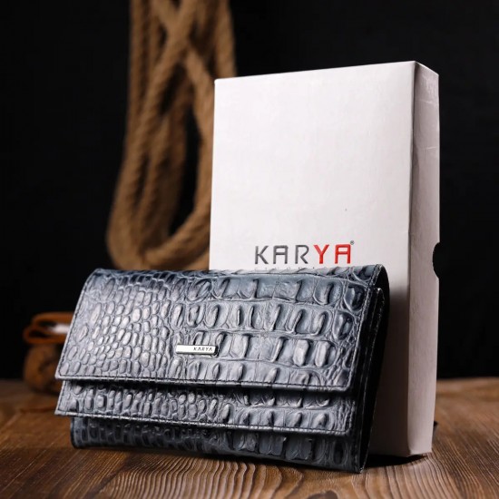 Жіночий гаманець з натуральної шкіри KARYA 21015 сірий