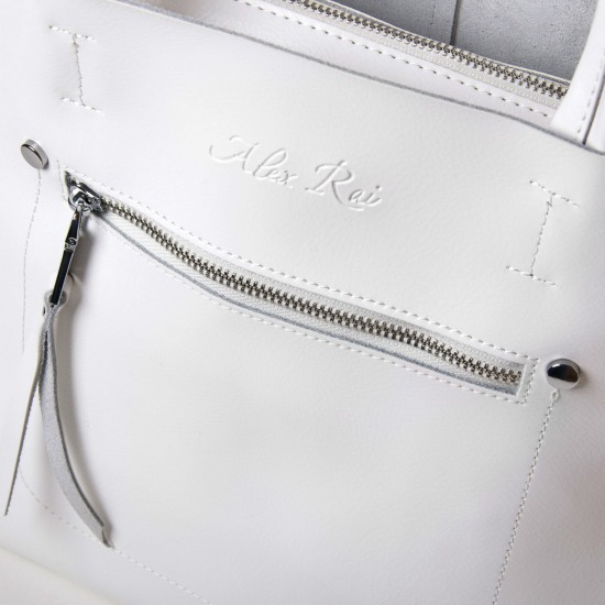 Жіноча сумка з натуральної шкіри ALEX RAI 35-8773 білий