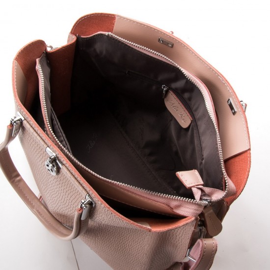 Женская сумка из натуральной кожи ALEX RAI 50-9381 пудра