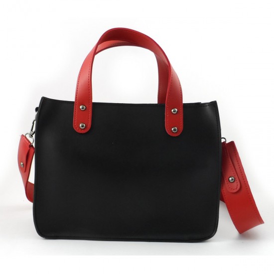 Жіноча модельна сумка LARGONI +1981 чорний + червоний 