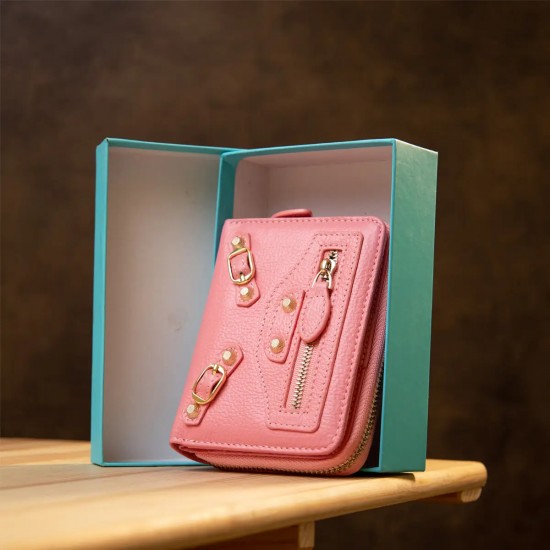 Женский кошелек из натуральной кожи Guxilai 19393 розовый