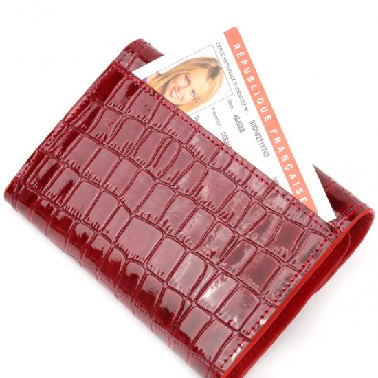 Жіночий гаманець з натуральної шкіри KARYA 21073 бордовий