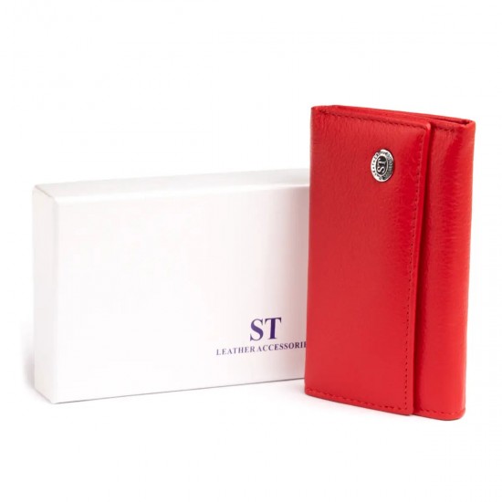 Жіночий гаманець-ключниця з натуральної шкіри ST Leather 19222 червоний